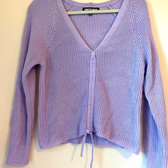 Lavender Tie Sweater - Picture 3 of 3